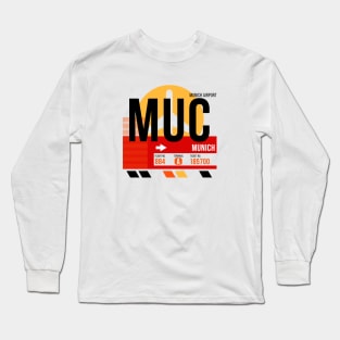 Munich (MUC) Airport // Sunset Baggage Tag Long Sleeve T-Shirt